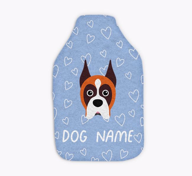 Heart Pattern: Personalised {breedFullName} Hot Water Bottle